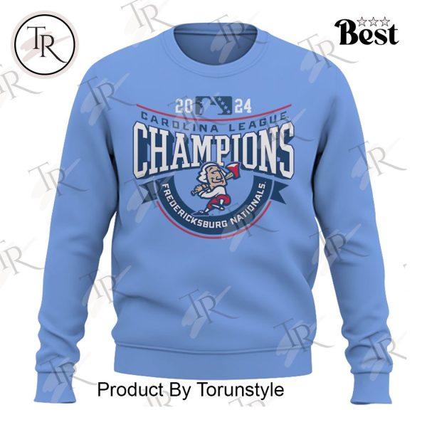 Fredericksburg Nationals 2024 Carolina League Champions Hoodie – Blue