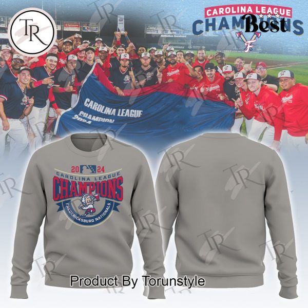 Fredericksburg Nationals 2024 Carolina League Champions Hoodie – Grey