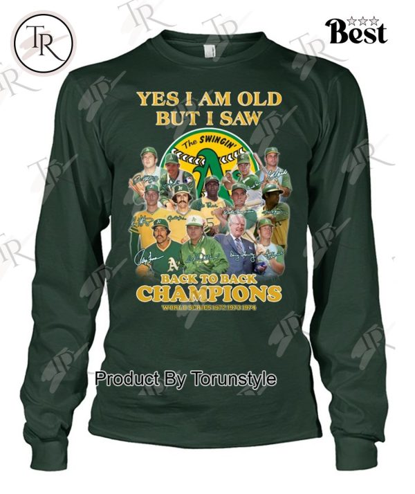 Oakland Athletics Back To Back Champions World Series 1972 1973 1974 T-Shirt