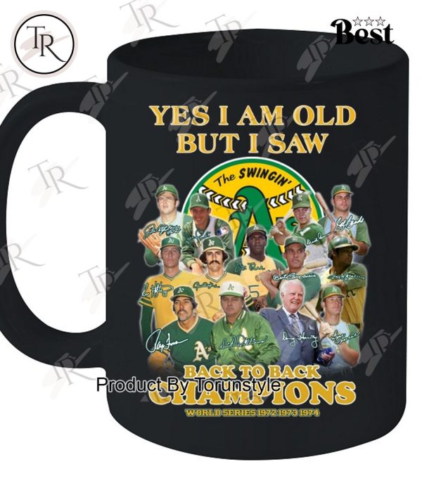 Oakland Athletics Back To Back Champions World Series 1972 1973 1974 T-Shirt