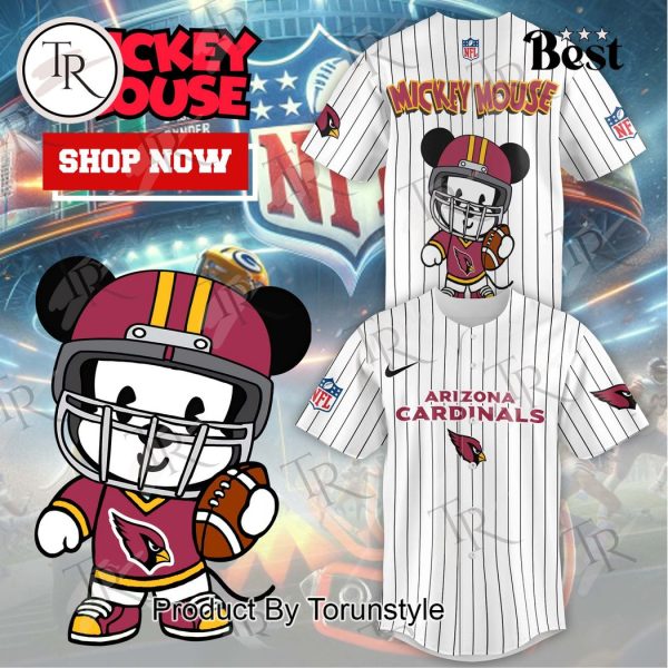 Special Mickey Mouse Design Arizona Cardinals Baseball Jersey