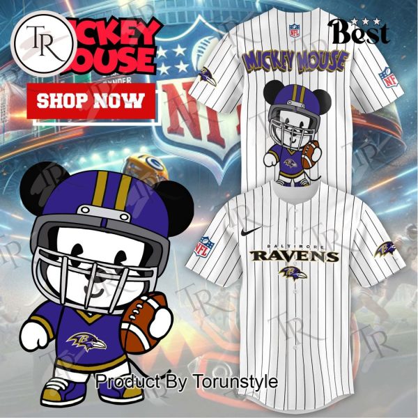 Special Mickey Mouse Design Baltimore Ravens Baseball Jersey