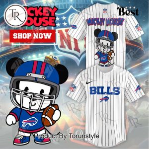 Special Mickey Mouse Design Buffalo Bills Baseball Jersey