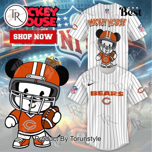 Special Mickey Mouse Design Chicago Bears Baseball Jersey