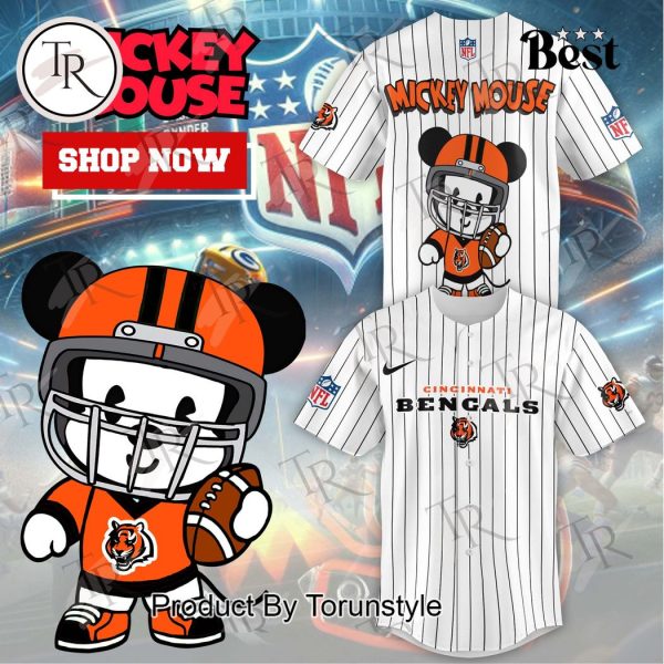 Special Mickey Mouse Design Cincinnati Bengals Baseball Jersey