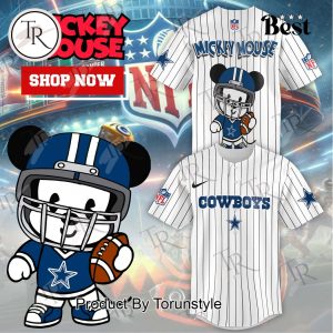 Special Mickey Mouse Design Dallas Cowboys Baseball Jersey