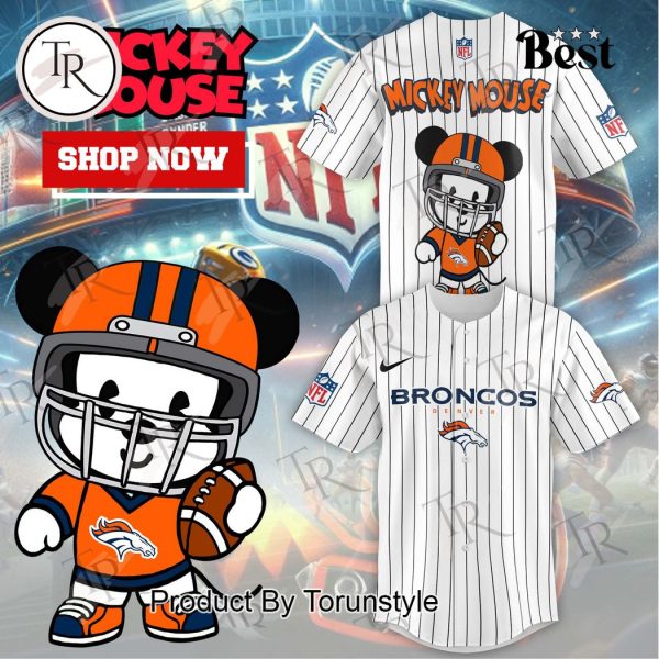 Special Mickey Mouse Design Denver Broncos Baseball Jersey