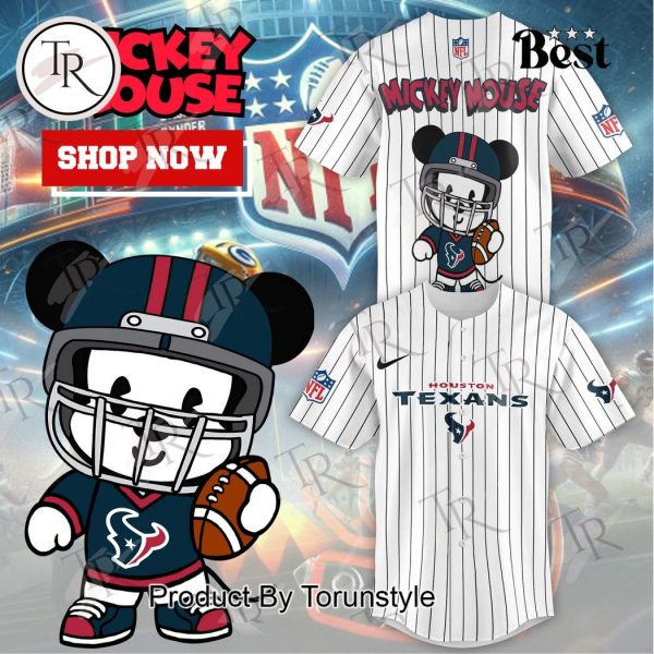 Special Mickey Mouse Design Houston Texans Baseball Jersey