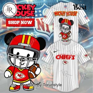 Special Mickey Mouse Design Kansas City Chiefs Baseball Jersey