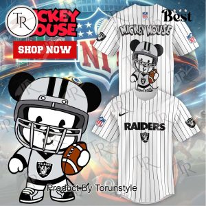 Special Mickey Mouse Design Las Vegas Raiders Baseball Jersey