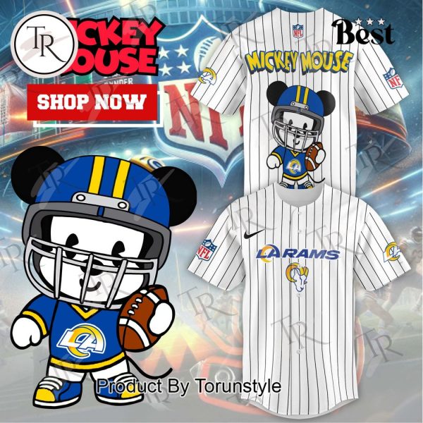 Special Mickey Mouse Design Los Angeles Rams Baseball Jersey