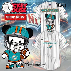 Special Mickey Mouse Design Miami Dolphins Baseball Jersey