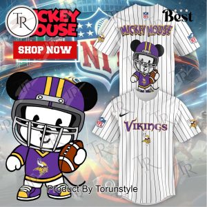 Special Mickey Mouse Design Minnesota Vikings Baseball Jersey