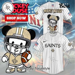 Special Mickey Mouse Design New Orleans Saints Baseball Jersey