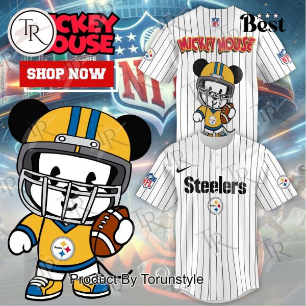 Special Mickey Mouse Design Pittsburgh Steelers Baseball Jersey