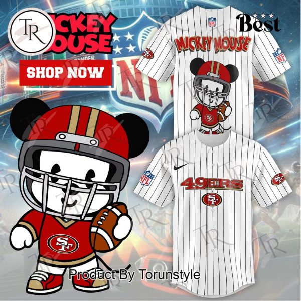 Special Mickey Mouse Design San Francisco 49ers Baseball Jersey