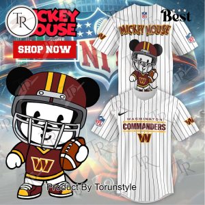 Special Mickey Mouse Design Washington Commanders Baseball Jersey