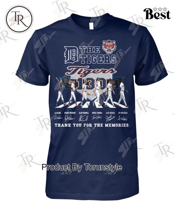 Detroit Tigers 130 Years 1894-2024 Thank You For The Memories T-Shirt