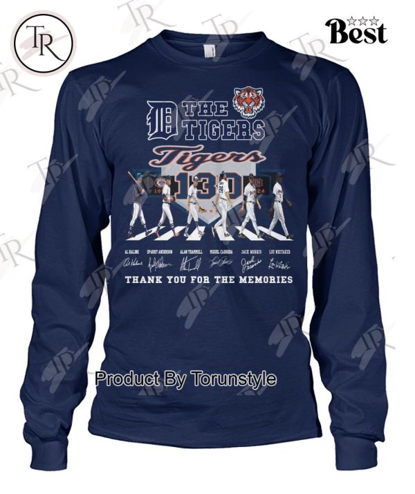 Detroit Tigers 130 Years 1894-2024 Thank You For The Memories T-Shirt