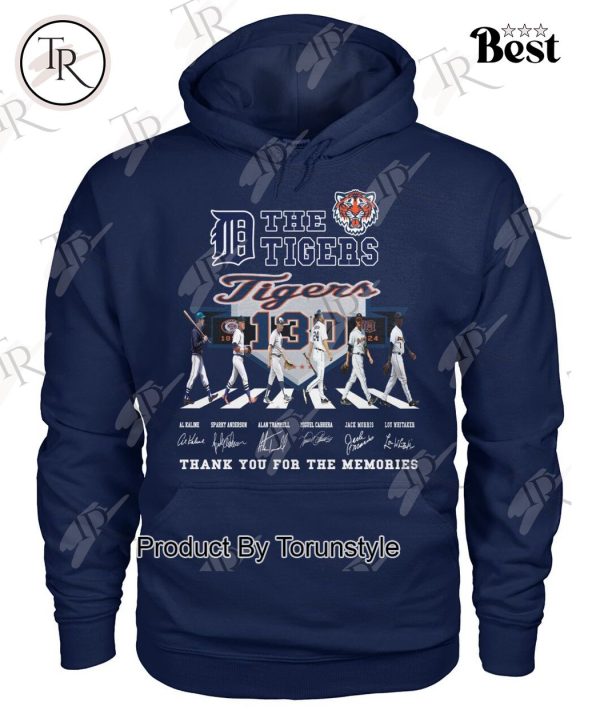 Detroit Tigers 130 Years 1894-2024 Thank You For The Memories T-Shirt