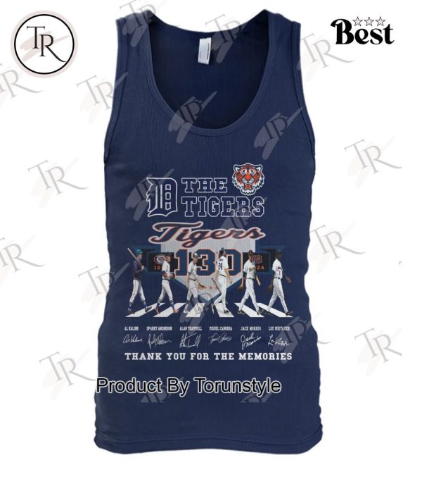 Detroit Tigers 130 Years 1894-2024 Thank You For The Memories T-Shirt