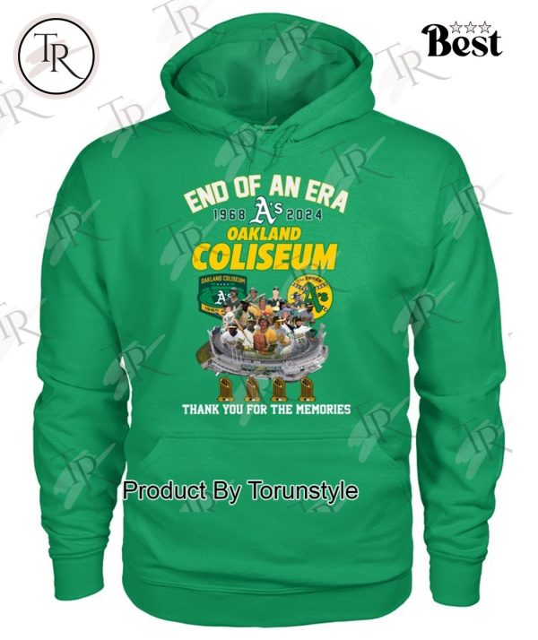 End Of An Era 1968-2024 Oakland Coliseum Thank You For The Memories T-Shirt