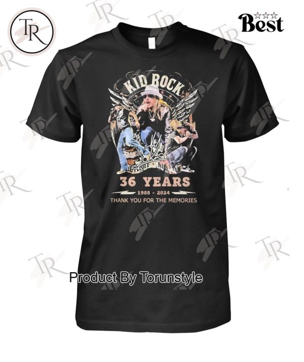 Kid Rock 32 Years 1988-2024 Thank You For The Memories T-Shirt