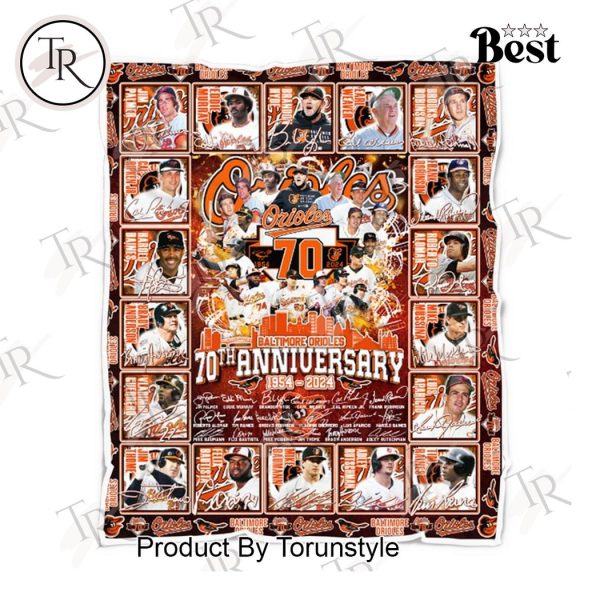 Baltimore Orioles 70th Anniversary 1954-2024 Fleece Blanket