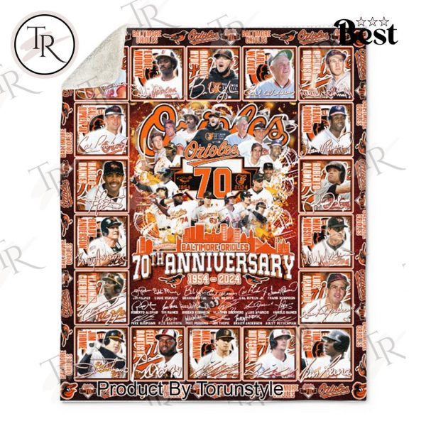 Baltimore Orioles 70th Anniversary 1954-2024 Fleece Blanket