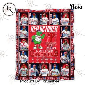 Red October Philadelphia Phillies 2024 NL East Division Champions Fleece Blanket