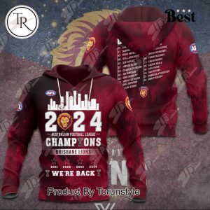 2024 AFL Champions Brisbane Lions We’re Back 3D Apparel