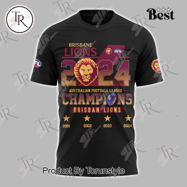 Brisbane Lions 2024 Autralian Football League Champions Hoodie – Black