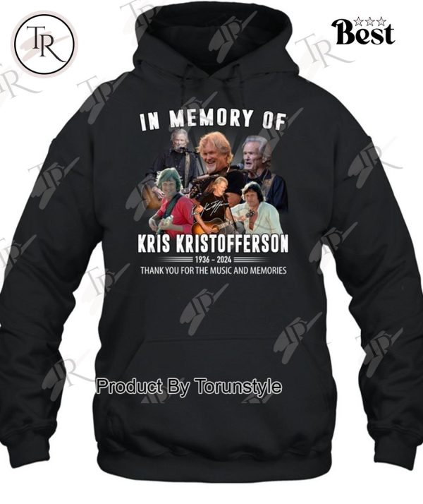 In Memory Of Kris Kristofferson 1936-2024 Thank You For The Music And Memories T-Shirt