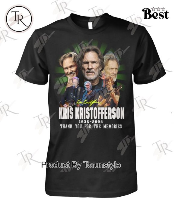 Kris Kristofferson 1936-2024 Thank You For The Memories T-Shirt