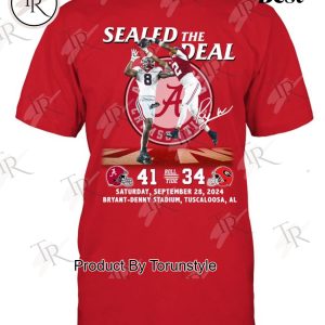 Saban Field 2024 The Deal 41-34 Bryant-Denny Stadium Alabama Crimson Tide T-Shirt