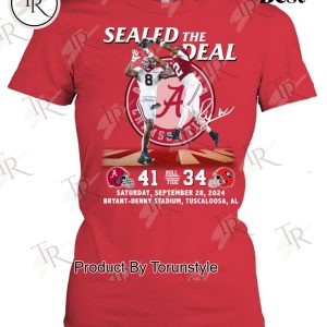 Saban Field 2024 The Deal 41-34 Bryant-Denny Stadium Alabama Crimson Tide T-Shirt