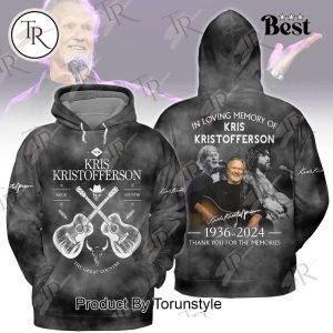 In Loving Memory Of Kris Kristofferson 1959-2024 Thank You For The Memories Hoodie