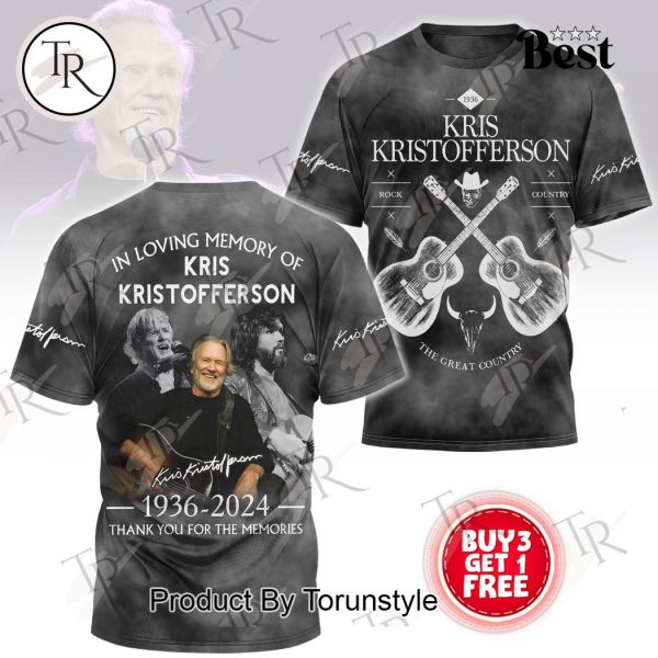 In Loving Memory Of Kris Kristofferson 1959-2024 Thank You For The Memories Hoodie