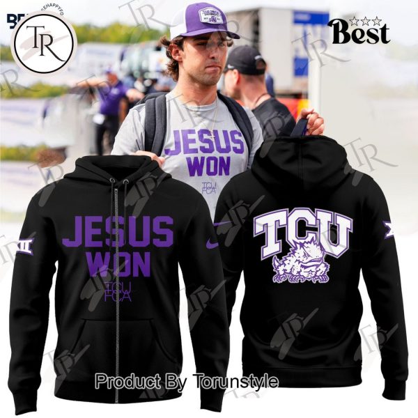 Jesus Won TCU Football T-Shirt – Black