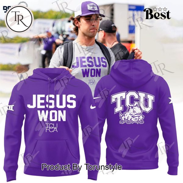 Jesus Won TCU Football T-Shirt – Purple