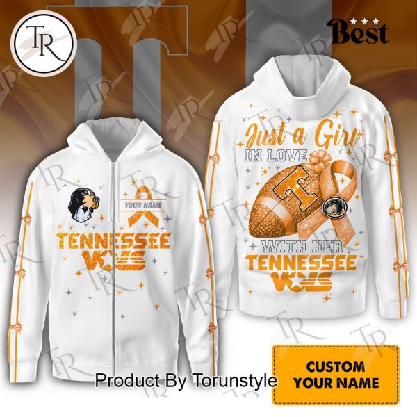 Just A Girl In Love With Her Tennessee Vols Orange Cancer Hoodie