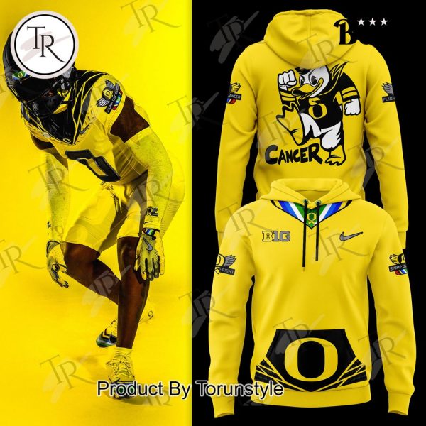 Oregon Ducks Stomp Out Cancer Heroes Hoodie – Yellow