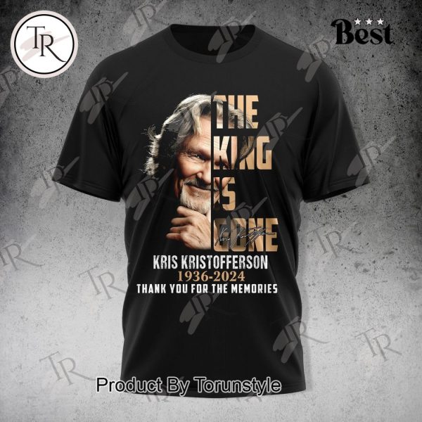 The King Is Gone Kris Kristofferson 1959-2024 Thank You For The Memories T-Shirt – Black