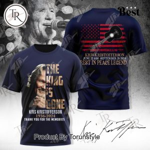 In Memory Of Kris Kristofferson 1936-2024 Thank You For The Music And Memories T-Shirt