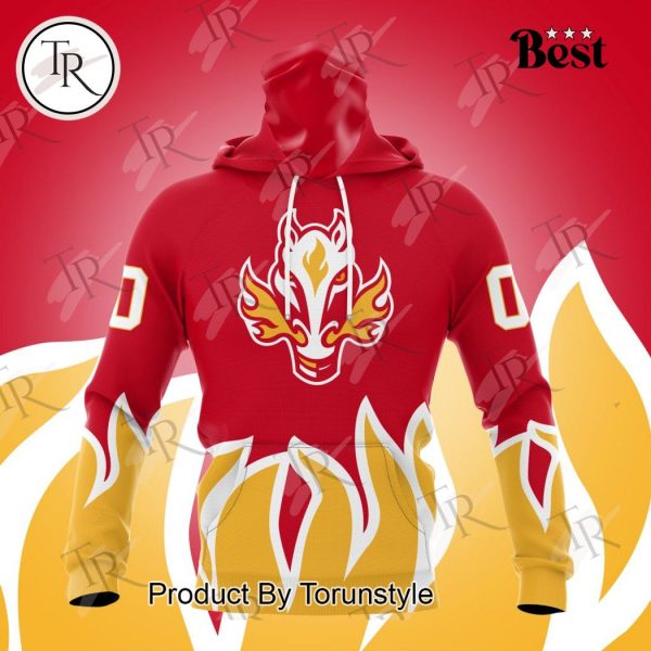 NHL Calgary Flames Special Colour Rush Design Hoodie