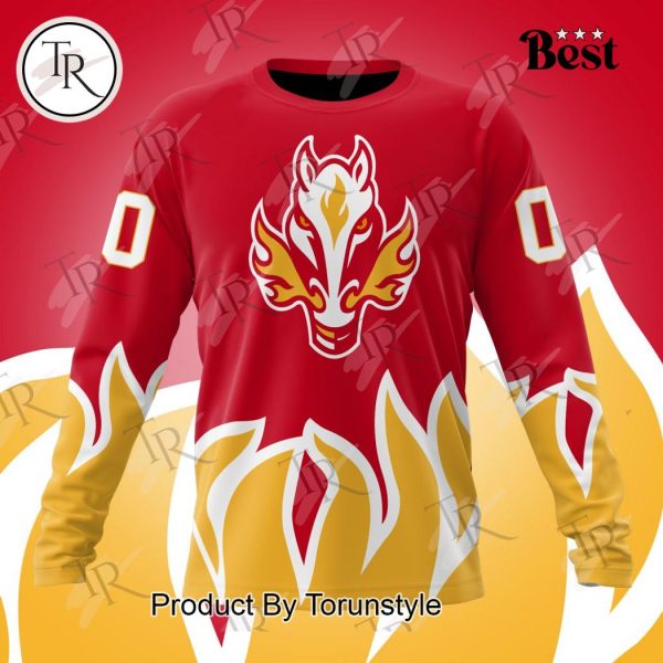 NHL Calgary Flames Special Colour Rush Design Hoodie