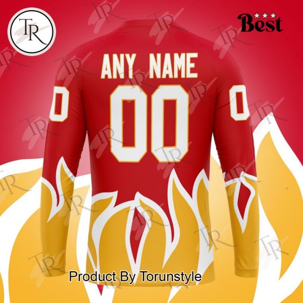 NHL Calgary Flames Special Colour Rush Design Hoodie