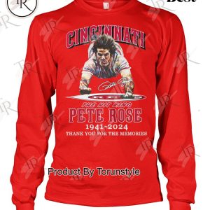 Cincinnati The Hit King Pete Rose 1941-2024 Thank You For The Memories T-Shirt