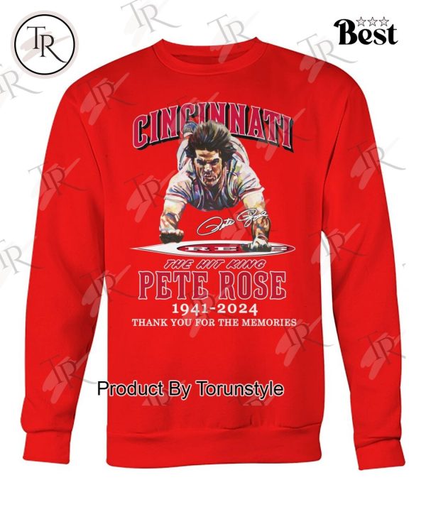 Cincinnati The Hit King Pete Rose 1941-2024 Thank You For The Memories T-Shirt