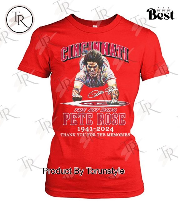 Cincinnati The Hit King Pete Rose 1941-2024 Thank You For The Memories T-Shirt